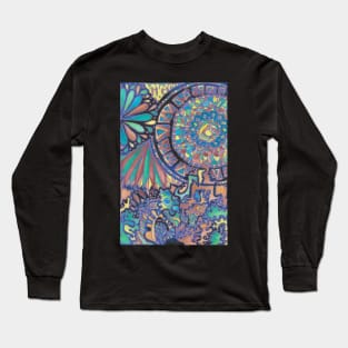 Purple Pastel Doodle Long Sleeve T-Shirt